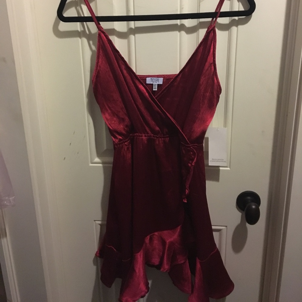 Just Like Us Satin Wrap Dress